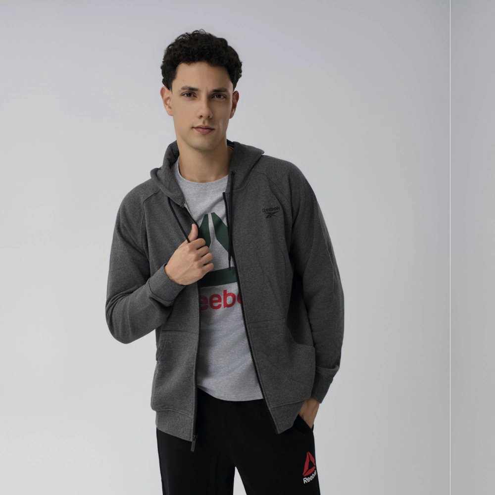 Polera Classics | Zip Melange Terry Hoodie | Hombre - Imagen 1