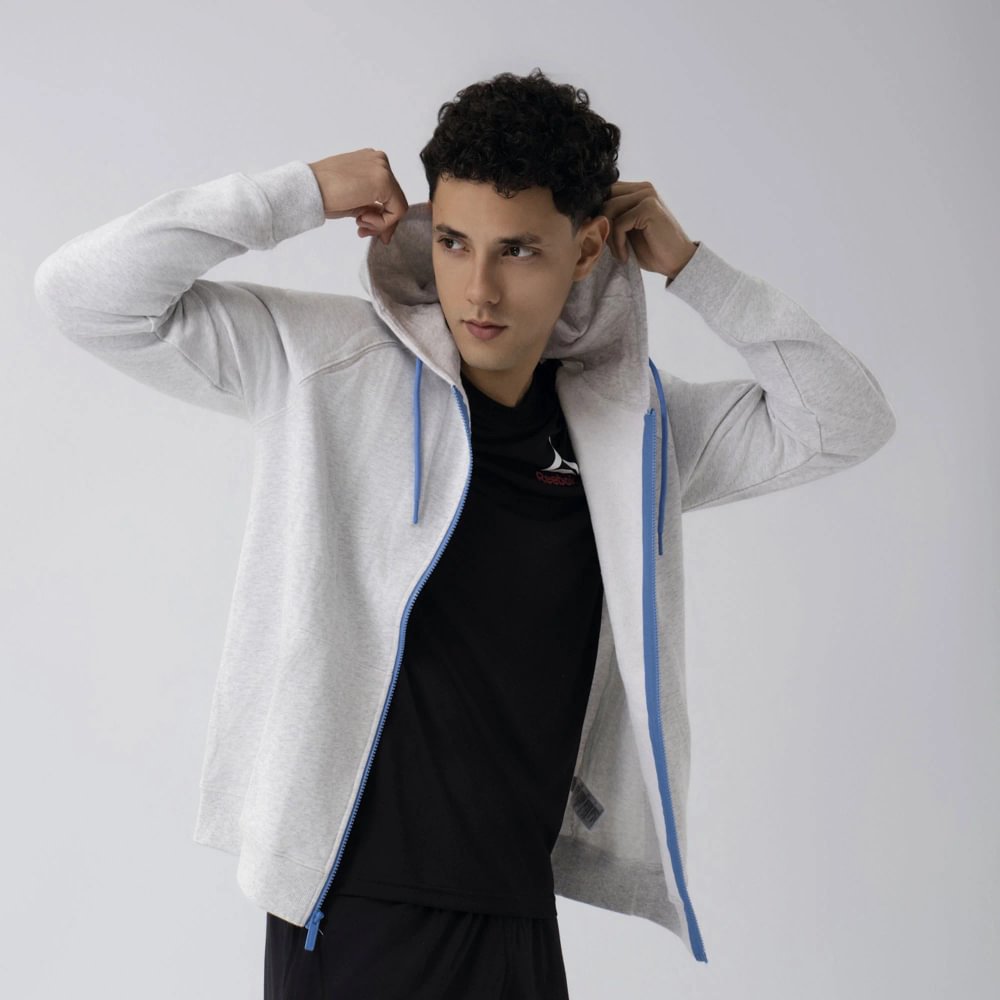 Polera Classics | Zip Melange Terry Hoodie | Hombre - Imagen 4
