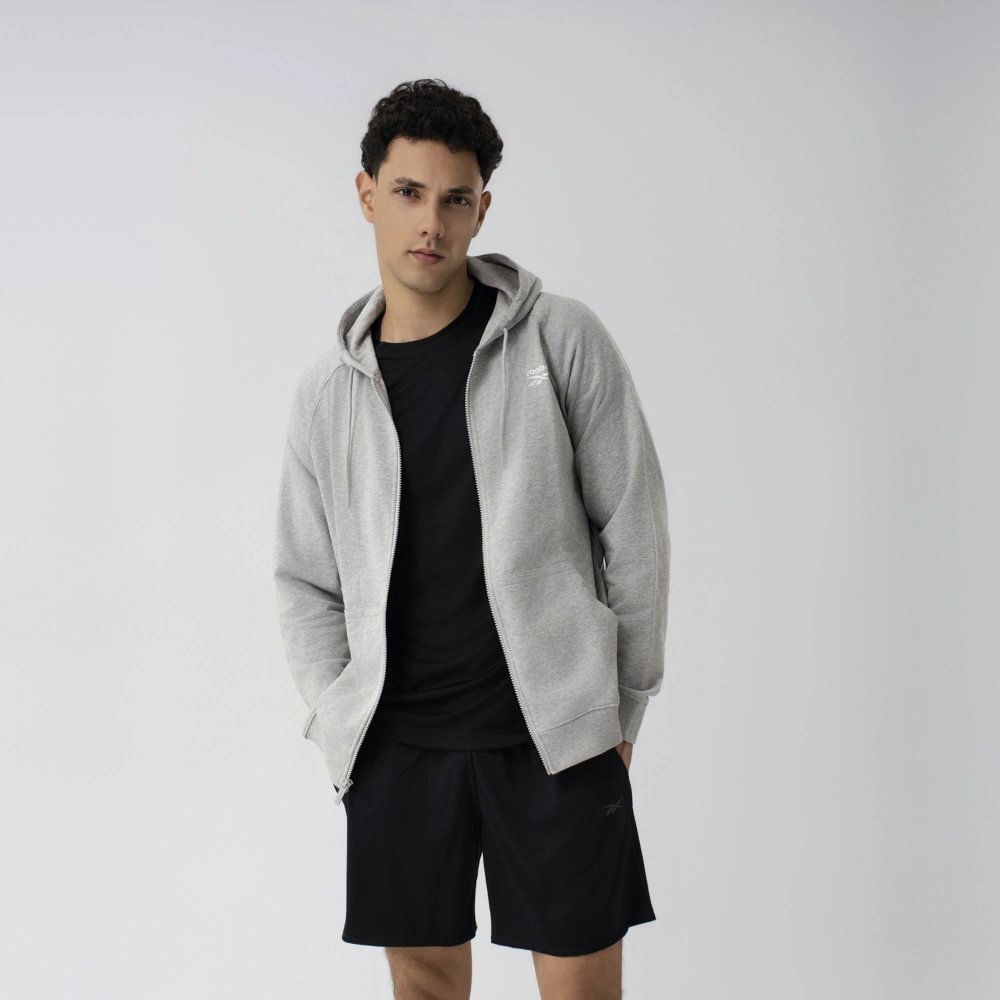 Polera Classics | Zip Melange Terry Hoodie | Hombre - Imagen 4
