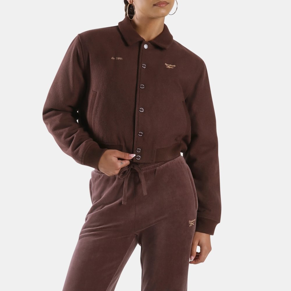 Casaca Classics | Elevated Athletic Cropped Varsity Bomber | Mujer - Imagen 1
